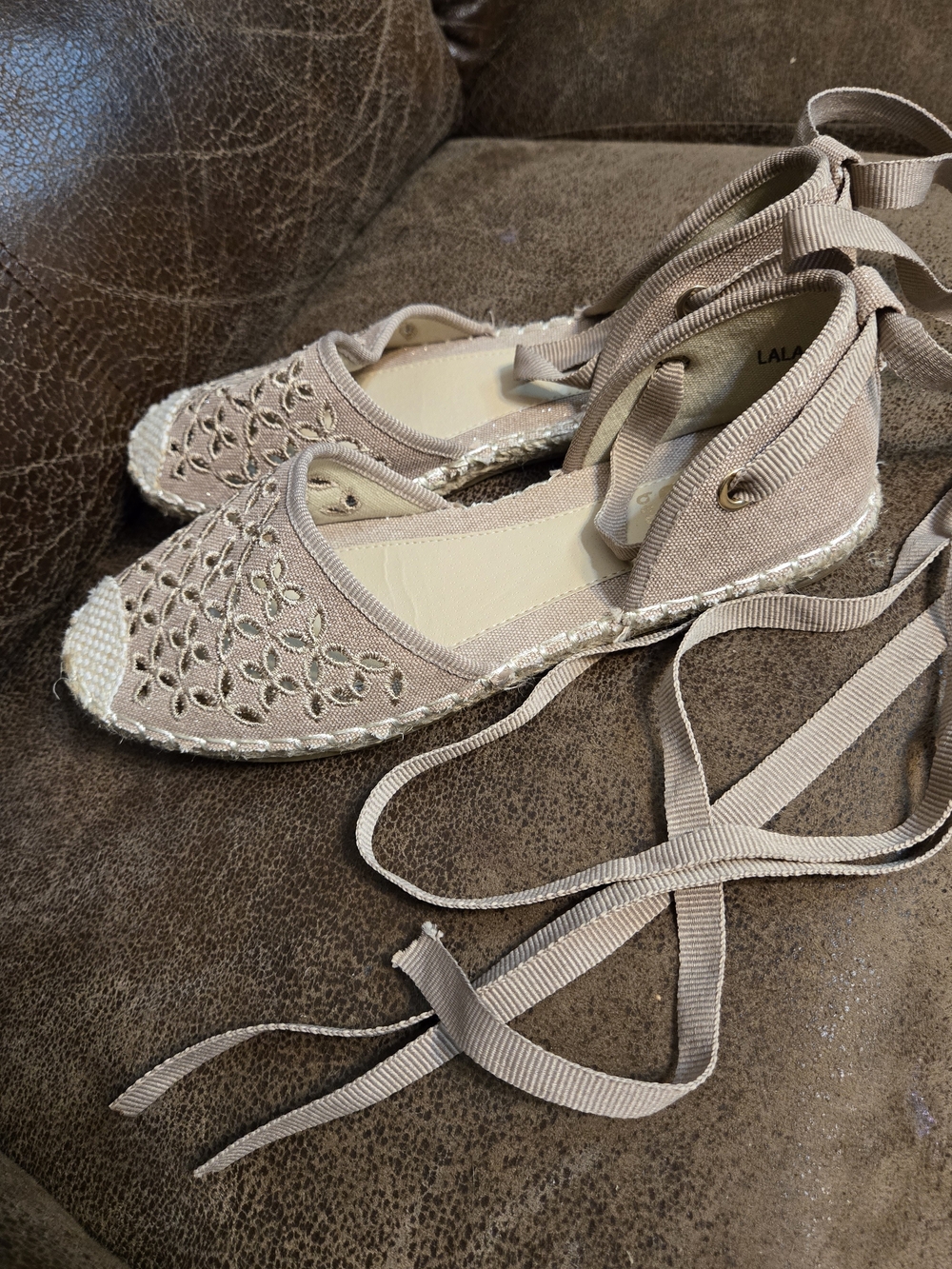 BF Betani Women’s Espadrille Wedge Sandals - Taupe Size 6.5 - Picture 6 of 16